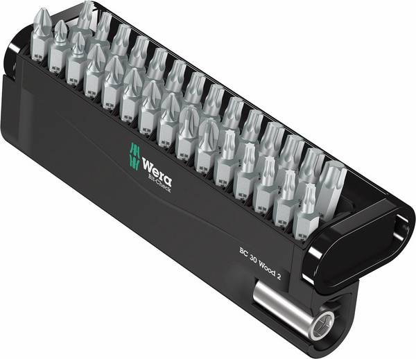 Wera Bit-Check 30 Wood 2 05057432001 sada bitů, 30dílná, křížový PH, křížový PZ, Vnitřní T-profil, 1/4" (6,3 mm)