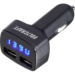 Automobilový voltmetr VOLTCRAFT VC 12/24V, 3,1 A s duální USB rychlonabíječkou mobilů
