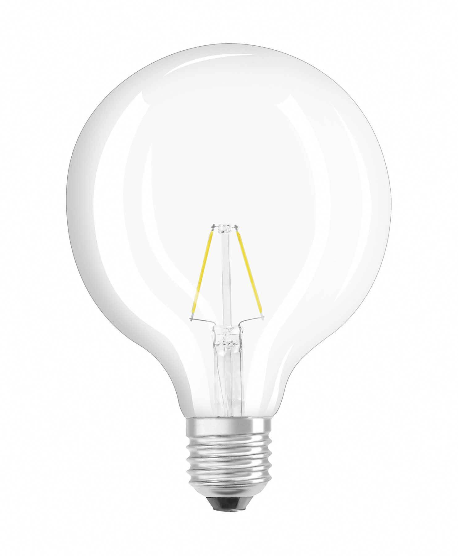 OSRAM 4052899962064 LED Energetická třída (EEK2021) F (A - G) E27 kulatý tvar 2.5 W = 25 W teplá bílá (Ø x d) 124 mm x 168 mm vlákno 1 ks