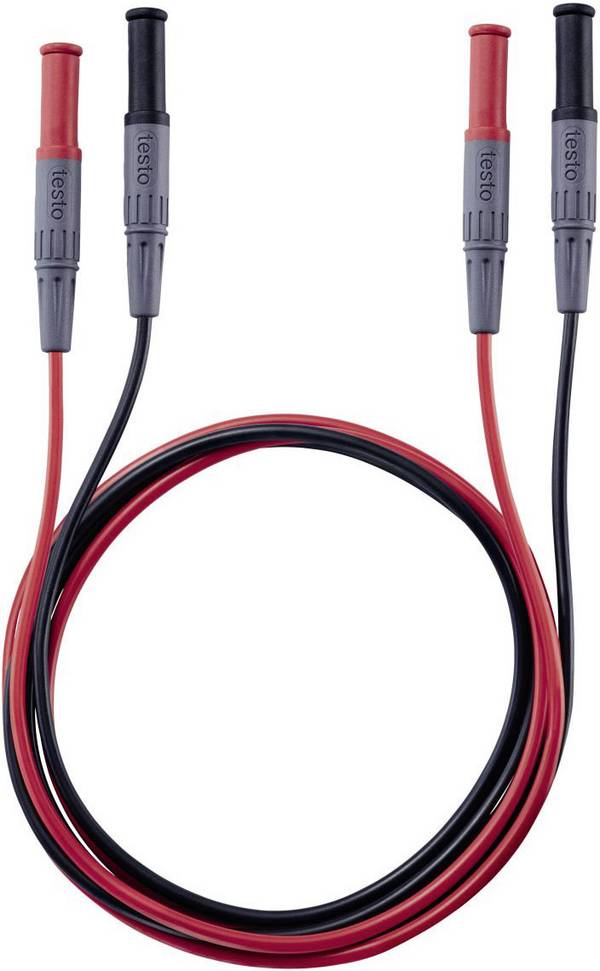testo 0590 0013 sada bezpečnostních měřicích kabelů zástrčka 4 mm zástrčka 4 mm 1.00 m černá, červená 1 ks