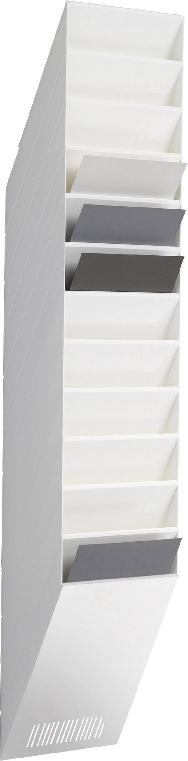 Durable FLEXXIBOXX 12 A4 1709763010 držák prospektů  bílá DIN A4 na výšku  Počet přihrádek 12 1 sada (š x v x h) 240 x 1115 x 135 mm