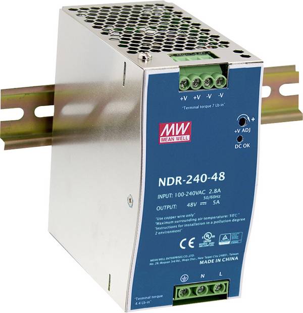 MEAN WELL NDR-240-24 síťový zdroj na DIN lištu 24 V 10 A 240 W Počet výstupů:1 x Obsah 1 ks