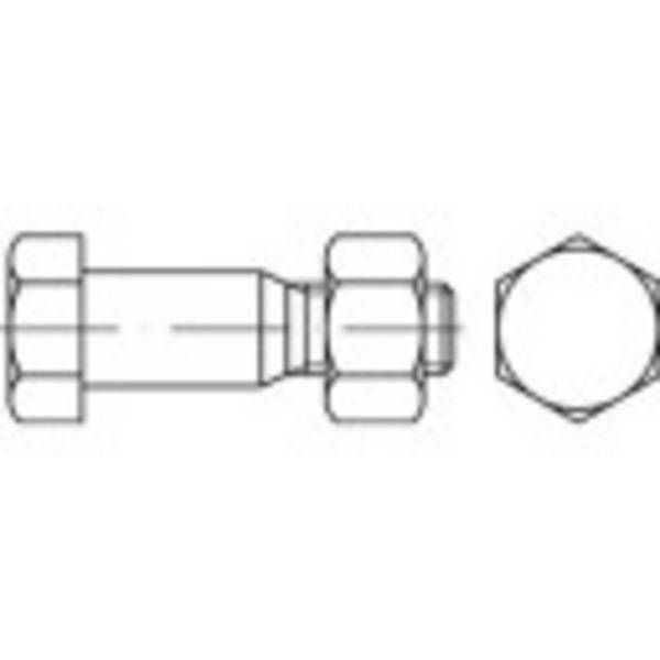 TOOLCRAFT  144218 šrouby lícované M24 105 mm vnější šestihran DIN 7968   ocel galvanizováno zinkem 10 ks