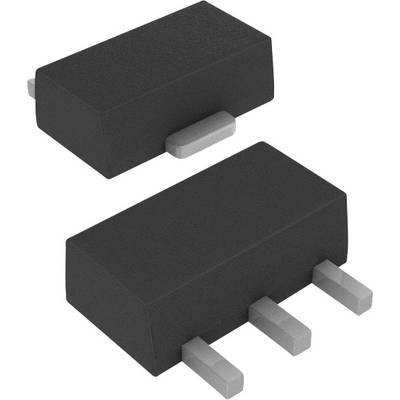 Dva černé elektronické čipové komponenty s kovovými konektory ležící na bílém pozadí.