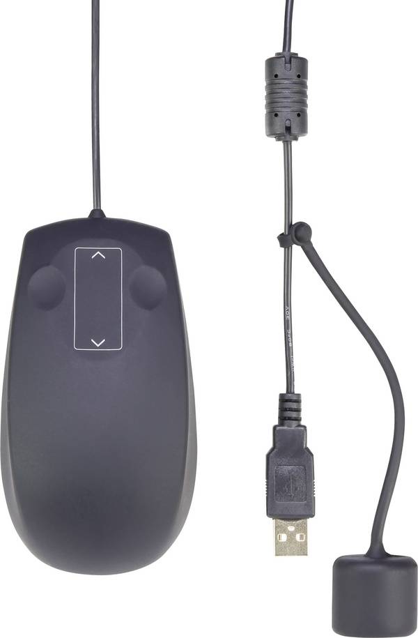 Renkforce IP68 Industrial laserová myš, přenos USB, 3 tlačítko, 1000 dpi, černá