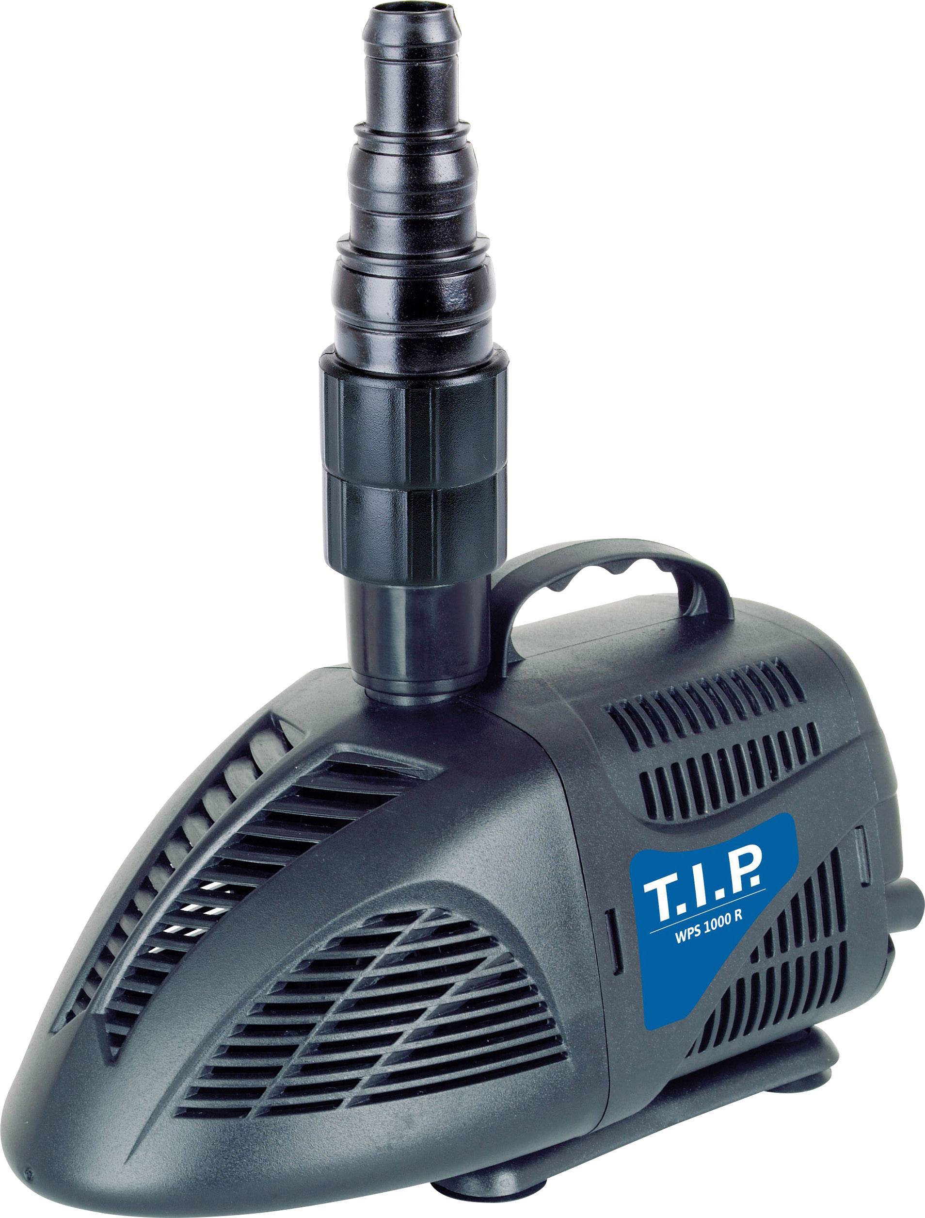 Černé vodní čerpadlo od T.I.P. s rukojetí a vertikálním připojovacím potrubím, vhodné pro akvária nebo studny, model: WPS 1000 R.