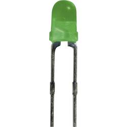 LED dioda kulatá s vývody Kingbright, L-934LGD, 4 mA, 3 mm, 2,2 V, 60 °, 2 mcd, zelená