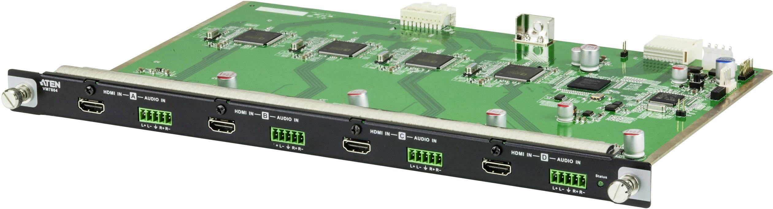 Zelená elektronická deska plošných spojů s několika černými čipy a konektory. Nahoře jsou viditelné HDMI porty a napájecí připojení.