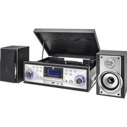 USB gramofón Dual NR 110 s remienkovým náhonom, strieborná, čierna