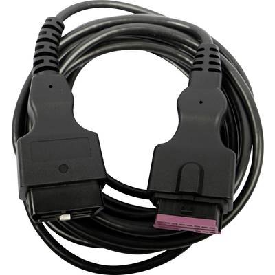 Černý kabel se dvěma různými konektory; jeden obdélníkový, druhý čtvercový, pravděpodobně určený pro speciální elektronická zařízení.