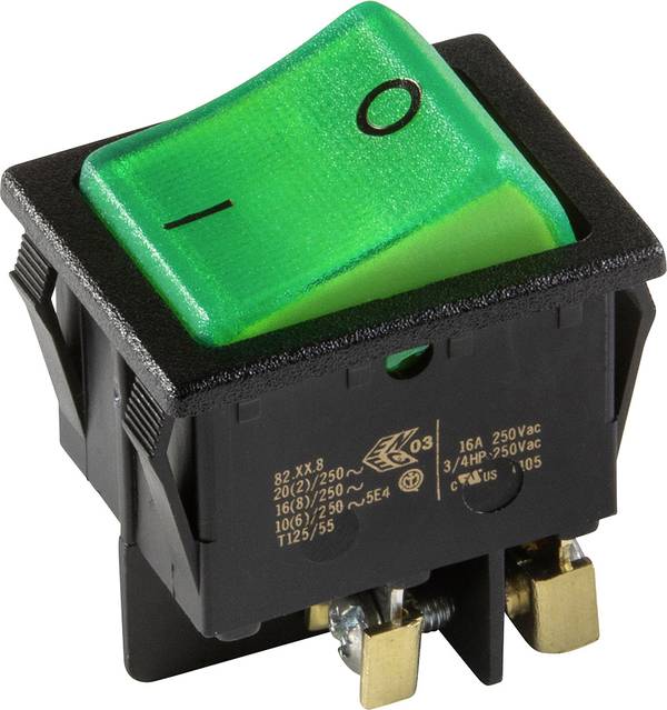 interBär 3636-250.22 kolébkový spínač 3636-250.22 250 V/AC 16 A 2x vyp/zap s aretací 1 ks