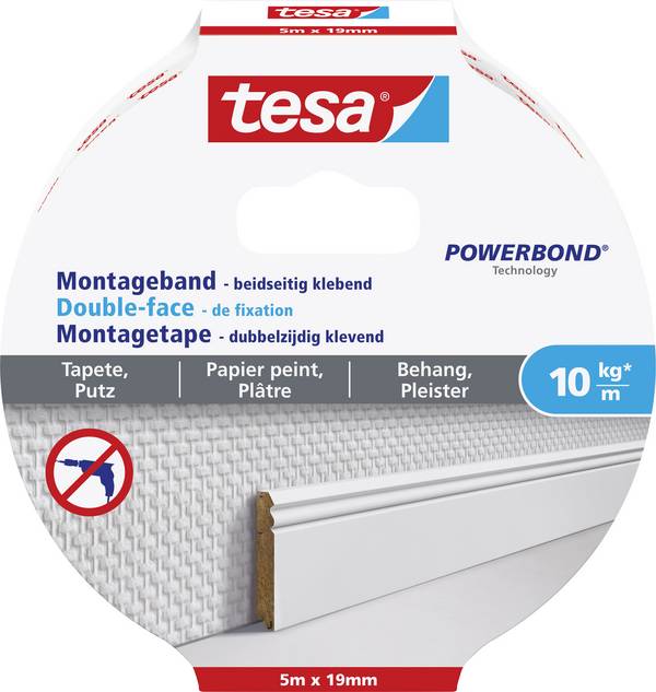 tesa WALLPAPER 77743-00000-00 montážní páska tesa® POWERBOND bílá (d x š) 5 m x 19 mm 1 ks