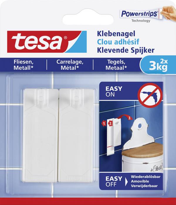 tesa 77763 Lepicí hřebíky  bílá Množství: 2 ks
