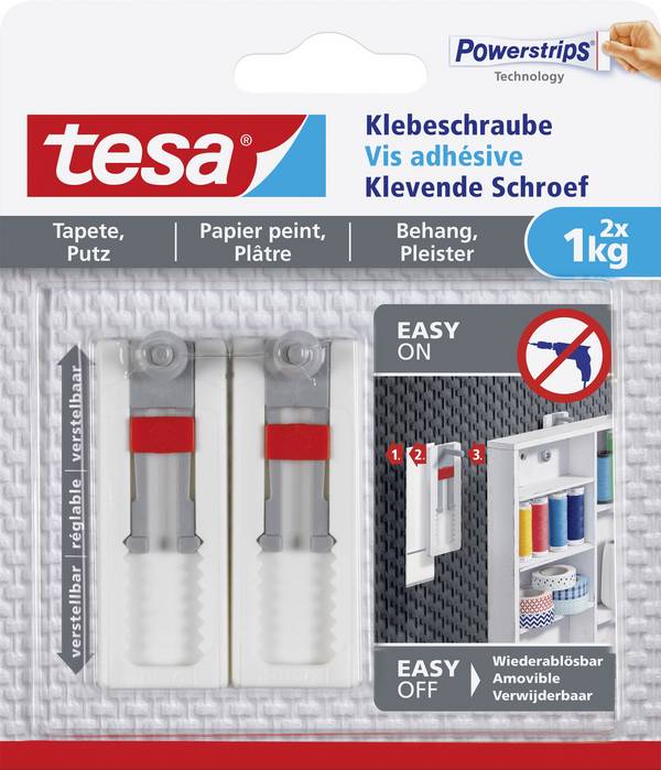 tesa 77775 Nastavitelná lepicí šroub  bílá Množství: 2 ks