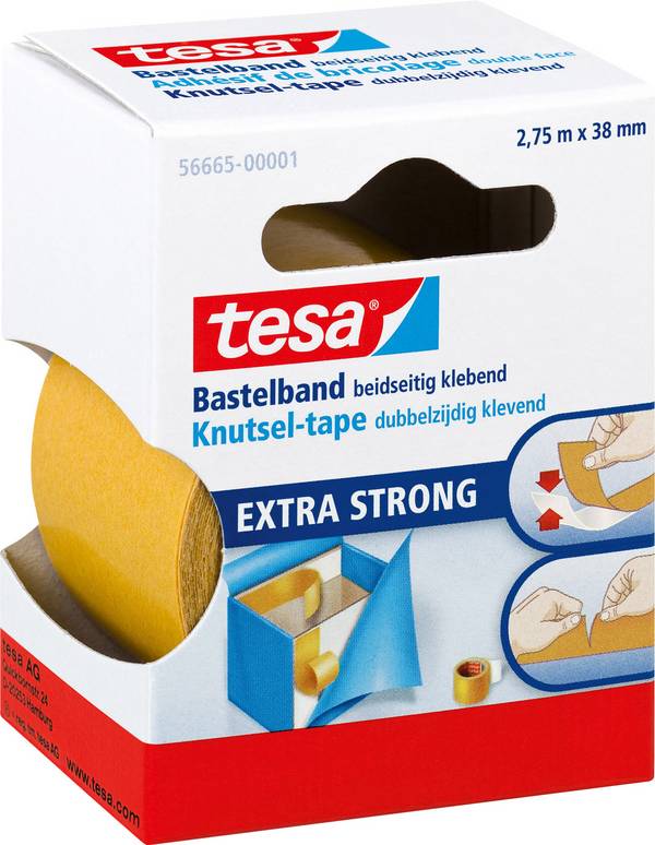 tesa EXTRA STRONG 56665-00001-01 oboustranná lepicí páska tesa® Bastelband transparentní (d x š) 2.75 m x 38 mm 1 ks