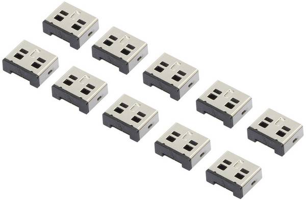 <br>  Renkforce<br>  zámek portu USB<br>  rf-USBBlocker-02<br>  <br>  sada 10 ks<br>  stříbrná<br>  <br>  bez klíče<br>  RF-4463019<br>