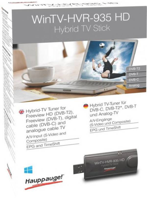 Hauppauge WinTV-HVR-935HD  USB TV tuner funkce nahrávání, s DVB-T anténou, s dálkovým ovládáním počet tunerů: 1