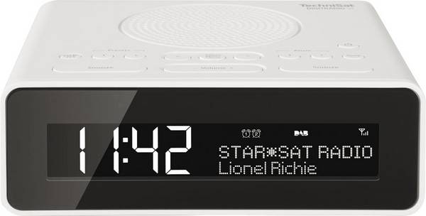 TechniSat DigitRadio 51 0001/4981 radiobudík, DAB+, FM, AUX, funkce alarmu, bílá