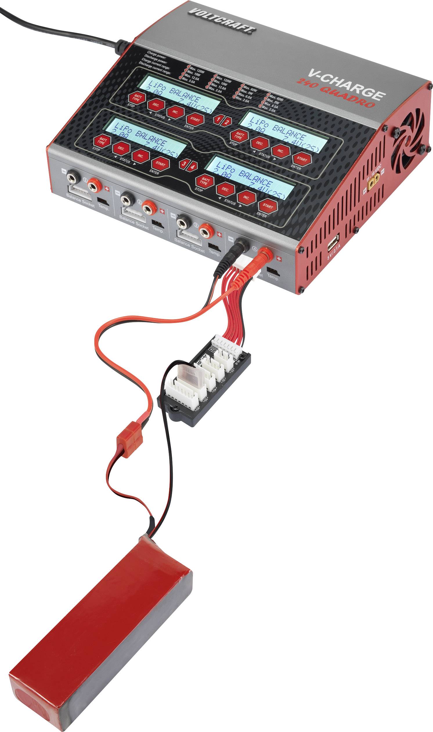 VOLTCRAFT V-Charge 240 Quadro modelářská multifunkční nabíječka, 12 V, 230 V, 12 A, Li-Pol, LiFePO , Li-Ion, LiHV , NiCd-1