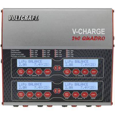 VOLTCRAFT V-Charge 240 Quadro modelářská multifunkční nabíječka, 12 V, 230 V, 12 A, Li-Pol, LiFePO , Li-Ion, LiHV , NiCd