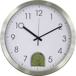 DCF nástenné hodiny s předpoveďou počasia EUROTIME 57010, Vonkajší Ø 35 cm, hliník