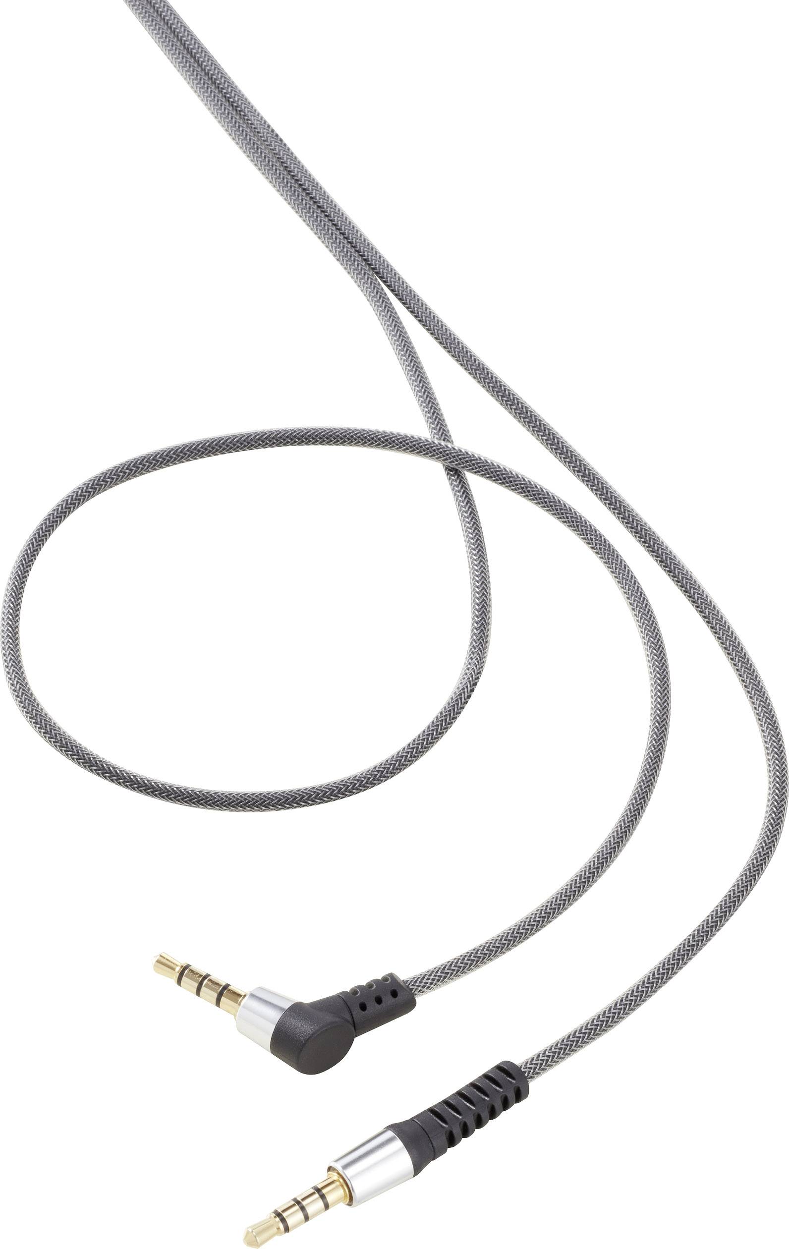 SpeaKa Professional SP-7870176 jack audio kabel [1x jack zástrčka 3,5 mm - 1x jack zástrčka 3,5 mm] 1.00 m černá pozlacené kontakty, opletený