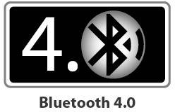 Logo 'Bluetooth 4.0' s velkým nápisem '4.0' a symbolem Bluetooth.