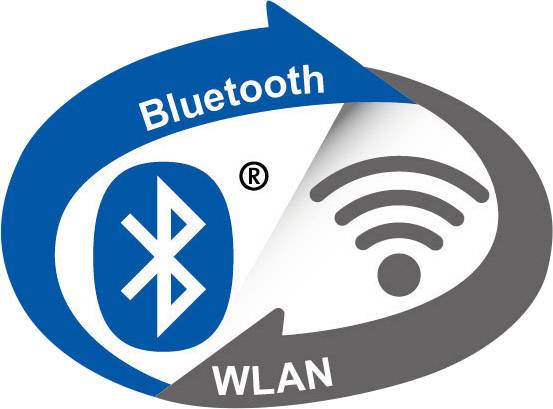 Obrázek ukazuje překrývající se symboly Bluetooth a Wi-Fi, které poukazují na možnosti propojení těchto dvou technologií.