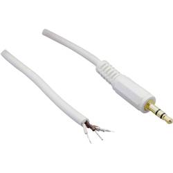 Jack konektor 3.5 mm zástrčka, rovná BKL Electronic 1101248, Pólů: 2, mono, bílá, pozlacený, 1 ks