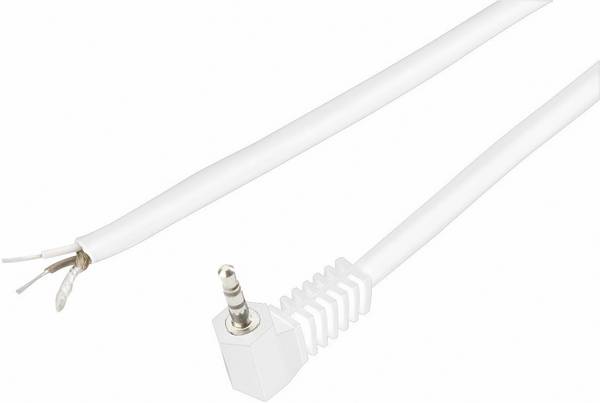 TRU COMPONENTS 1582538 jack konektor 3.5 mm zástrčka, zahnutá Pólů: 3 stereo bílá 1 ks
