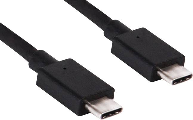 Dva černé USB-C konektory na bílém pozadí.