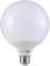 Kulatá LED žárovka s bílou skleněnou kopulí, pod níž je kovový závit. Na žárovce je nápis 'LightMe'.