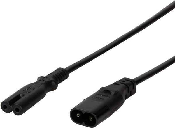 LogiLink napájecí prodlužovací kabel [1x IEC C8 zástrčka - 1x IEC C7 zásuvka] 2.00 m černá