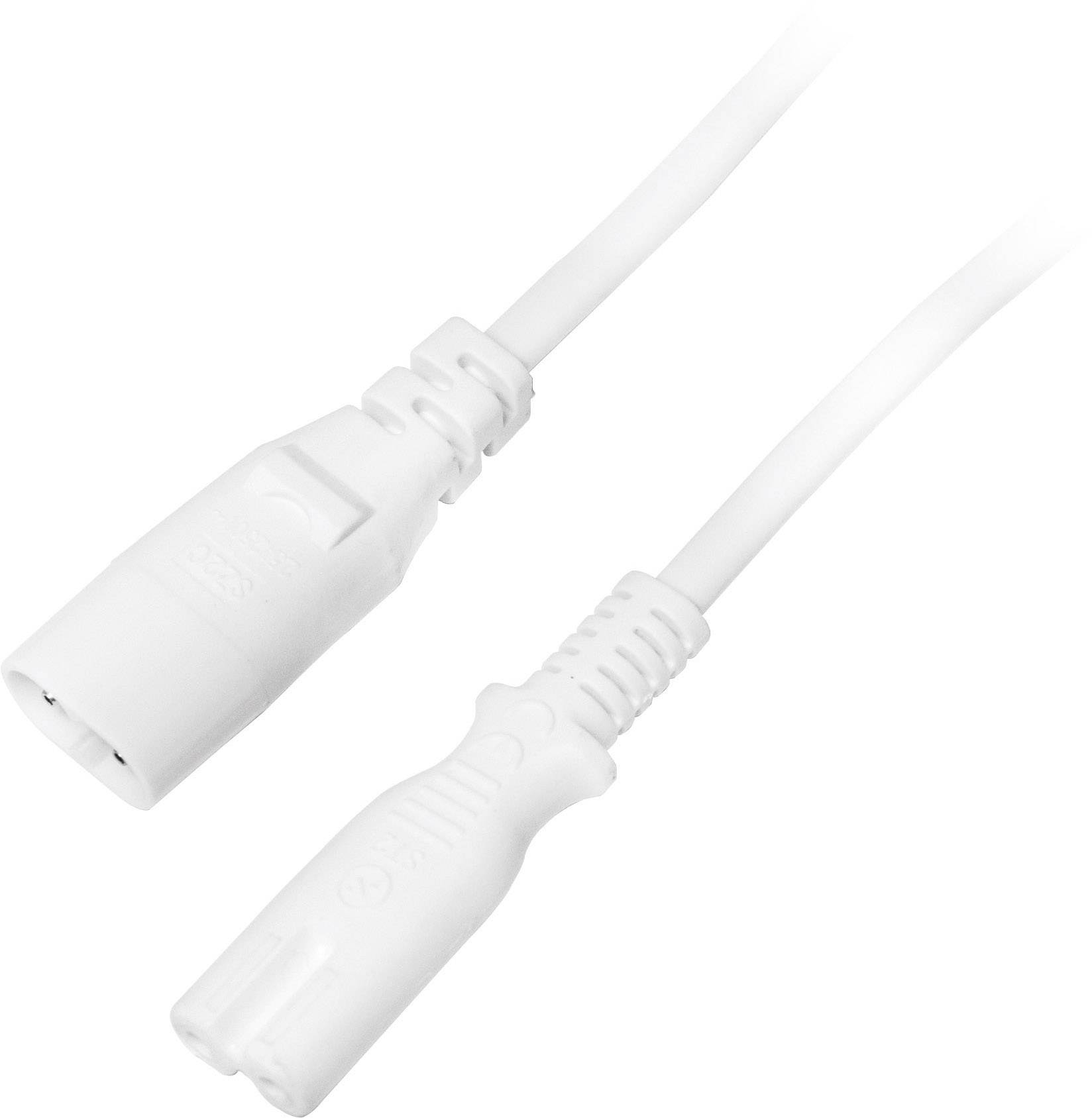 Dva bílé elektrické kabelové konektory, které umožňují bezpečné propojení mezi zařízeními. Vhodné pro domácí použití.