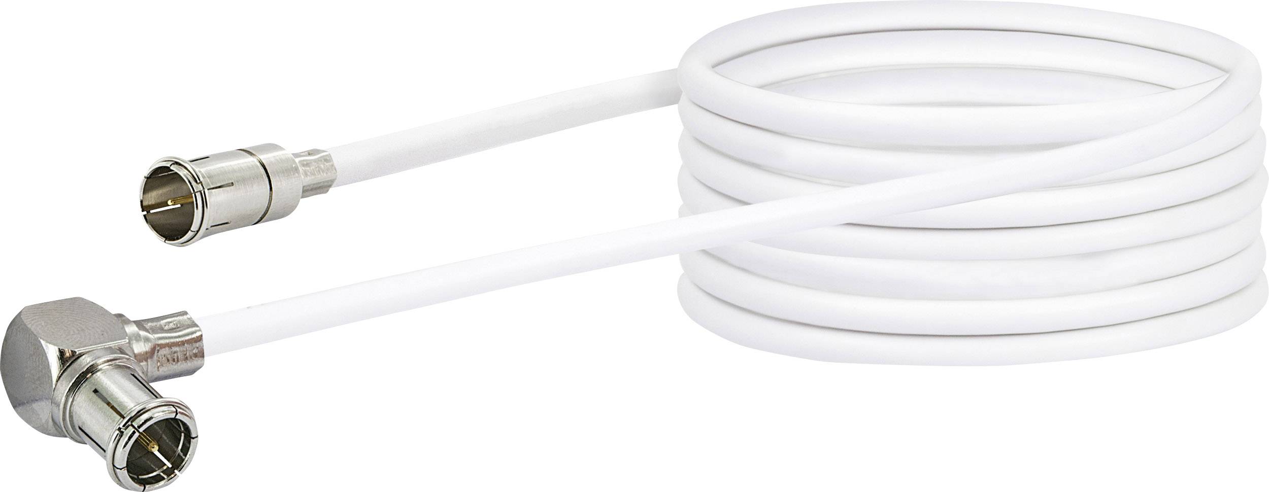 Schwaiger antény kabel [1x F rychlozástrčka - 1x Mini-DAT zástrčka] 9.00 m 90 dB bílá