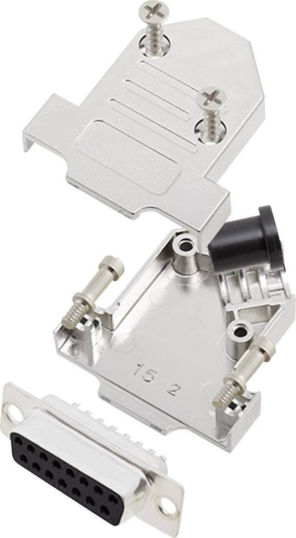 encitech D45NT15-M-DBS-K 6355-0072-22 sada D-SUB zásuvková lišta 45 ° Pólů: 15 pájecí kalíšek 1 sada