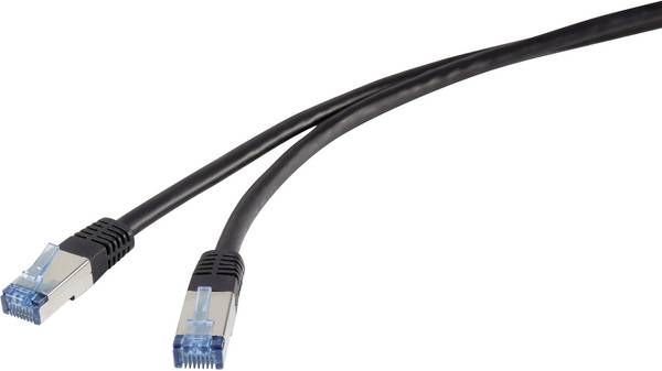 Renkforce RF-4673684 RJ45 síťové kabely, propojovací kabely CAT 6A S/FTP 3.00 m černá odolné proti UV záření 1 ks