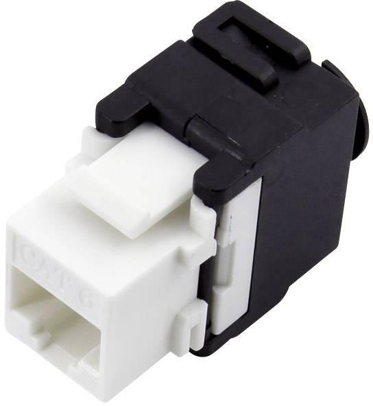 TRU COMPONENTS 93038C367, RJ45 konektor, spojka, rovná, černá, bílá, 1 ks