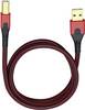 USB 2.0 [1x USB 2.0 zástrčka A - 1x USB 2.0 zástrčka B] 5.00 m červená/černá pozlacené kontakty Oehlbach USB Evolution B