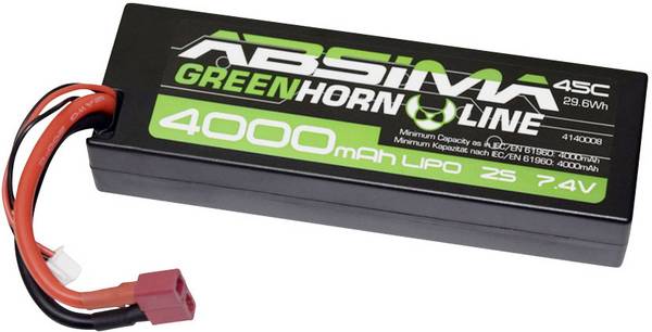 Absima akupack Li-Pol (modelářství) 7.4 V 4000 mAh Počet článků: 2 45 C Box Hardcase T zástrčka