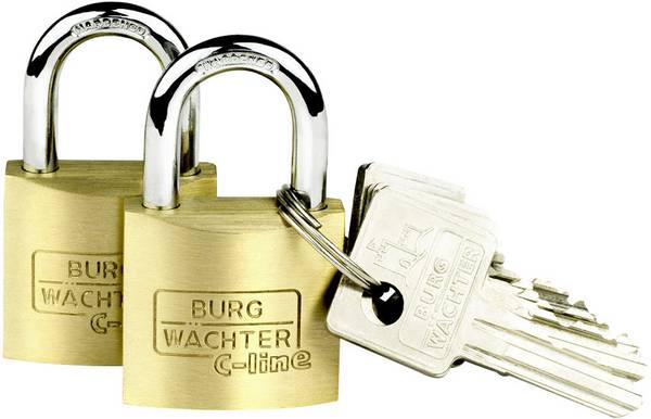 Burg Wächter 2er Set Duo 222 30 SB visací zámek na klíč, mosaz