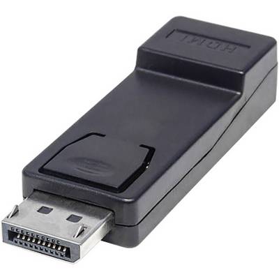 Černý HDMI adaptér, který se používá k propojení zařízení s různými typy konektorů.