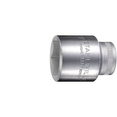 Kovový nástrčný klíč s nápisem 'STAHLWILLE CHROME ALLOY GERMANY', válcovitého tvaru a lesklý.