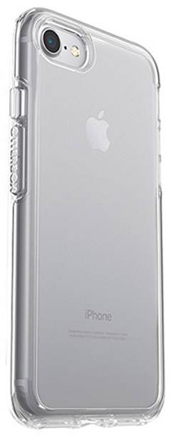 Průhledný mobilní kryt s logem Apple, zobrazující zadní stranu iPhonu. Chrání zařízení a současně zachovává jeho viditelný design.