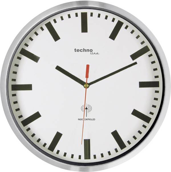 Techno Line WT8990 DCF nástěnné hodiny 30 cm x 50 mm stříbrná (metalíza)