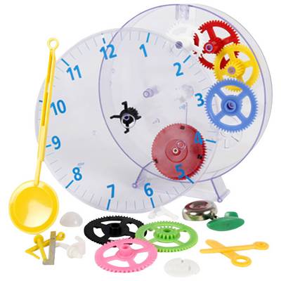 Techno Line Model kids clock mechanické nástěnné hodiny - naučná stavebnice   20 cm x 3.5 cm, transparentní