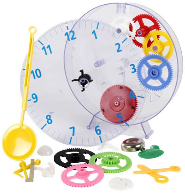 Techno Line Model kids clock mechanické nástěnné hodiny - naučná stavebnice   20 cm x 20 cm x 35 mm, transparentní