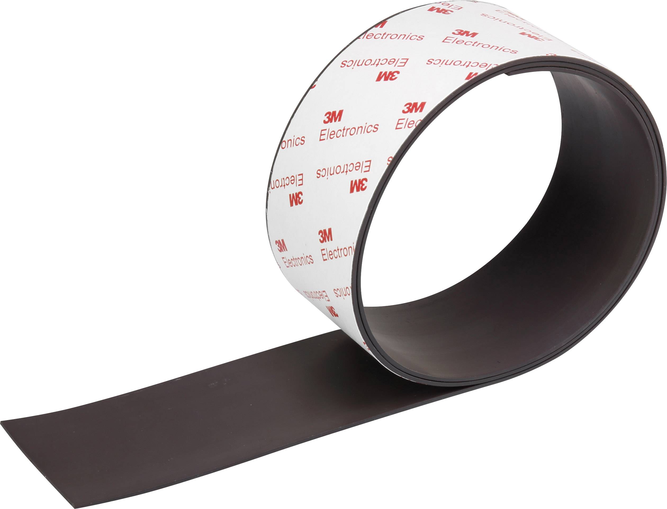 Magnetická fólie společnosti 3M Electronics navinutá do role, částečně rozvinutá na bílém pozadí.