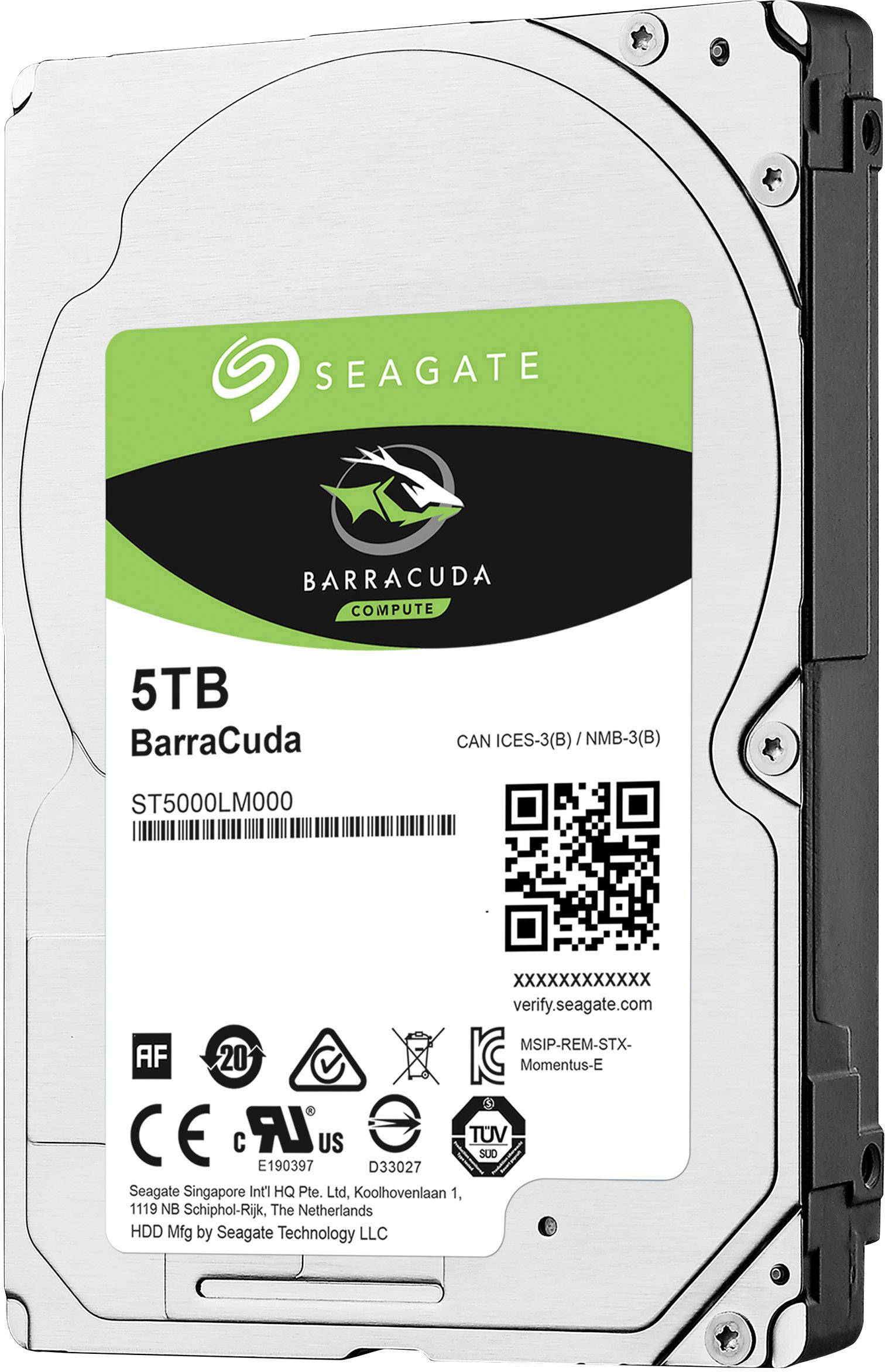 Seagate BarraCuda® 5 TB interní pevný disk 6,35 cm (2,5") SATA III ST5000LM000 Bulk-1