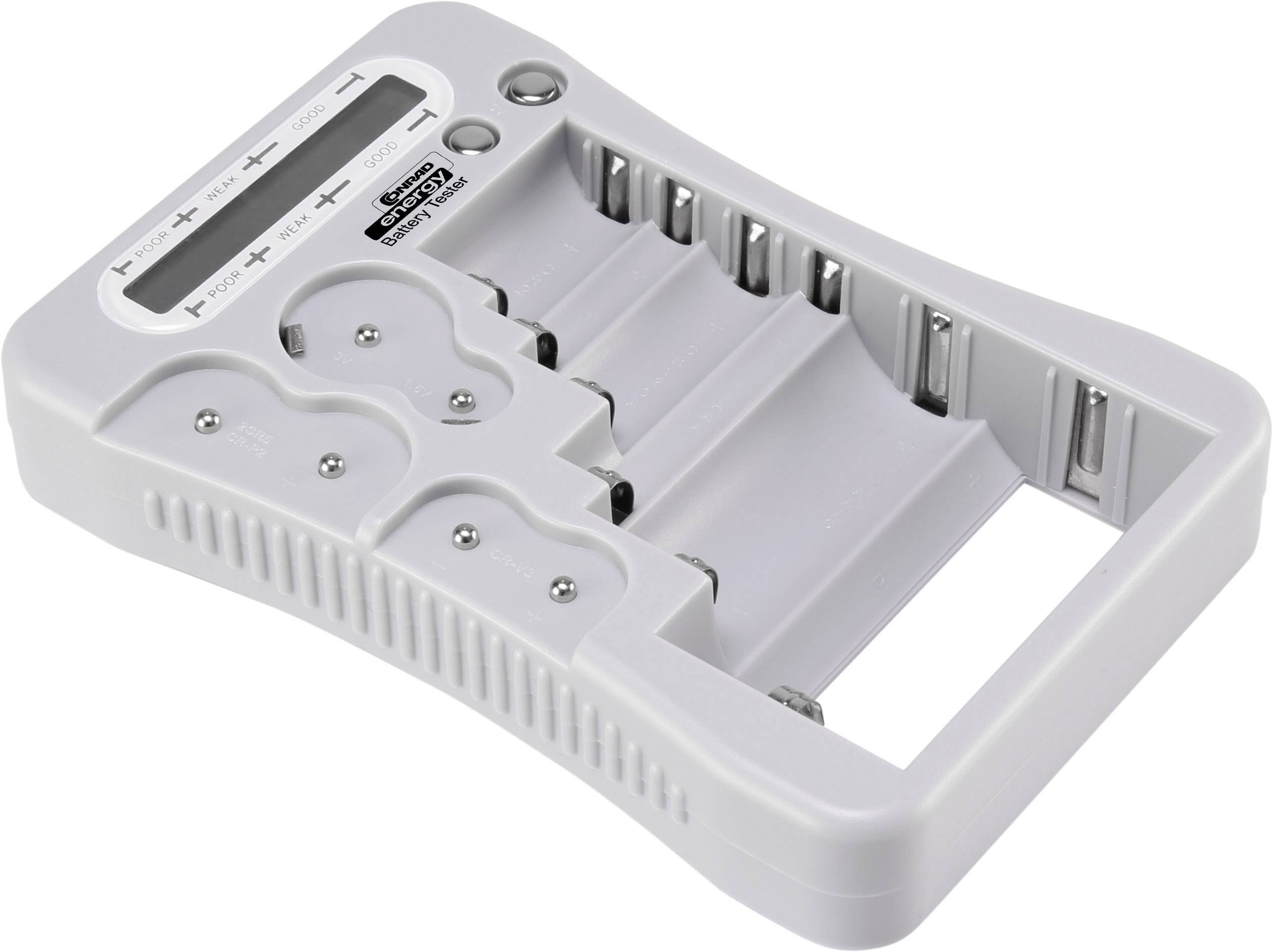 Conrad energy zkoušečka baterií a akumulátorů BT-1 Rozsah měření (zkoušečka baterií) 1,5 V, 3 V, 6 V, 9 V baterie 152745-2